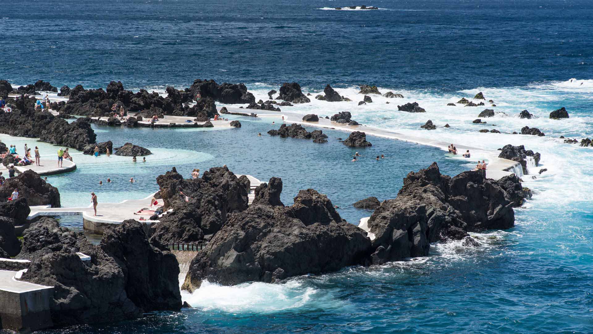 Natural rock pools at Porto Moniz, Madeira.