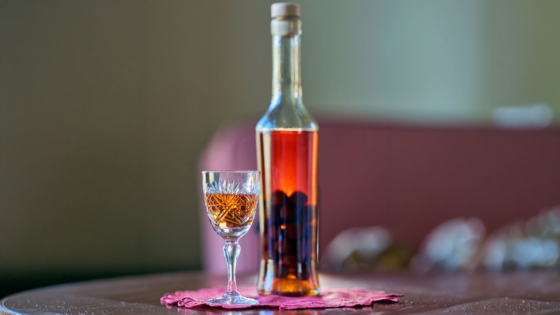 Ginja liqueur, a traditional drink from Madeira Island.