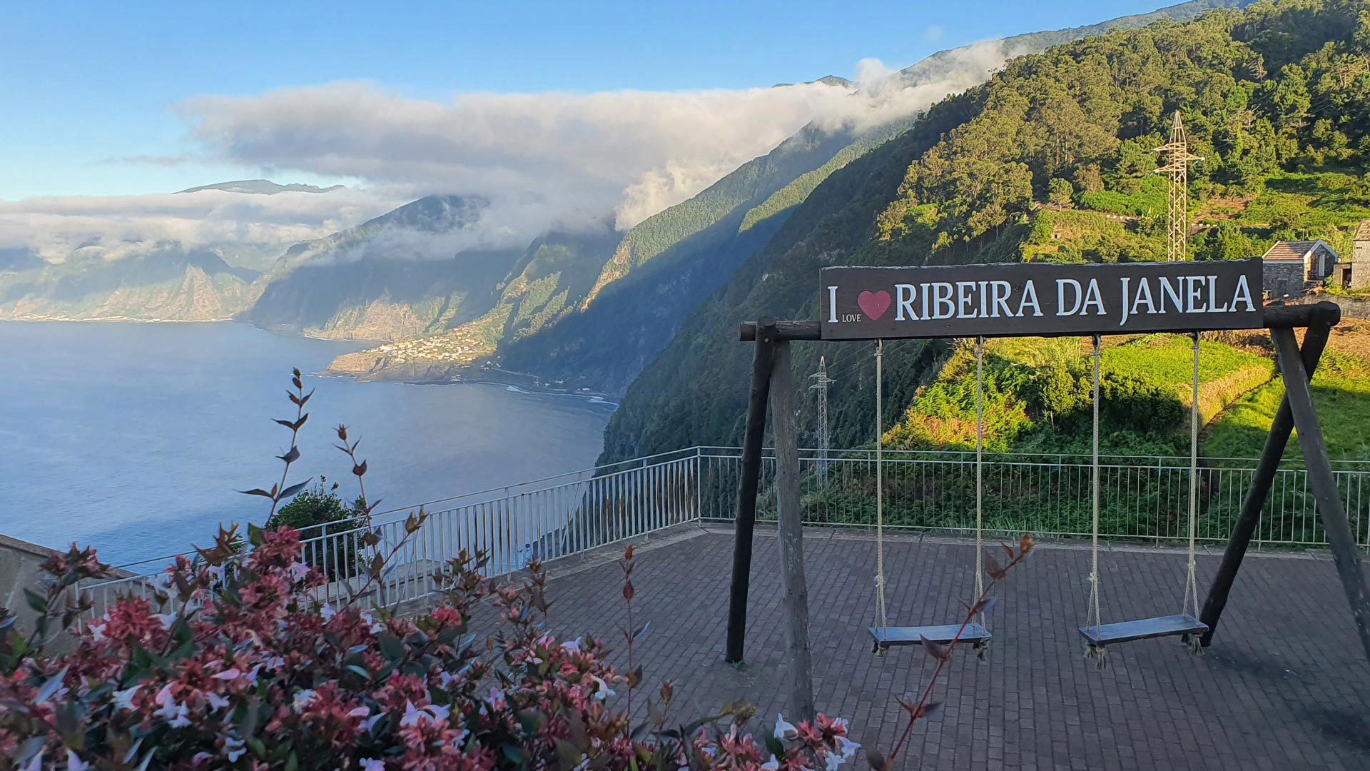 Viewpoint at Ribeira da Janela overlooking the sea and Madeira’s hillsides.