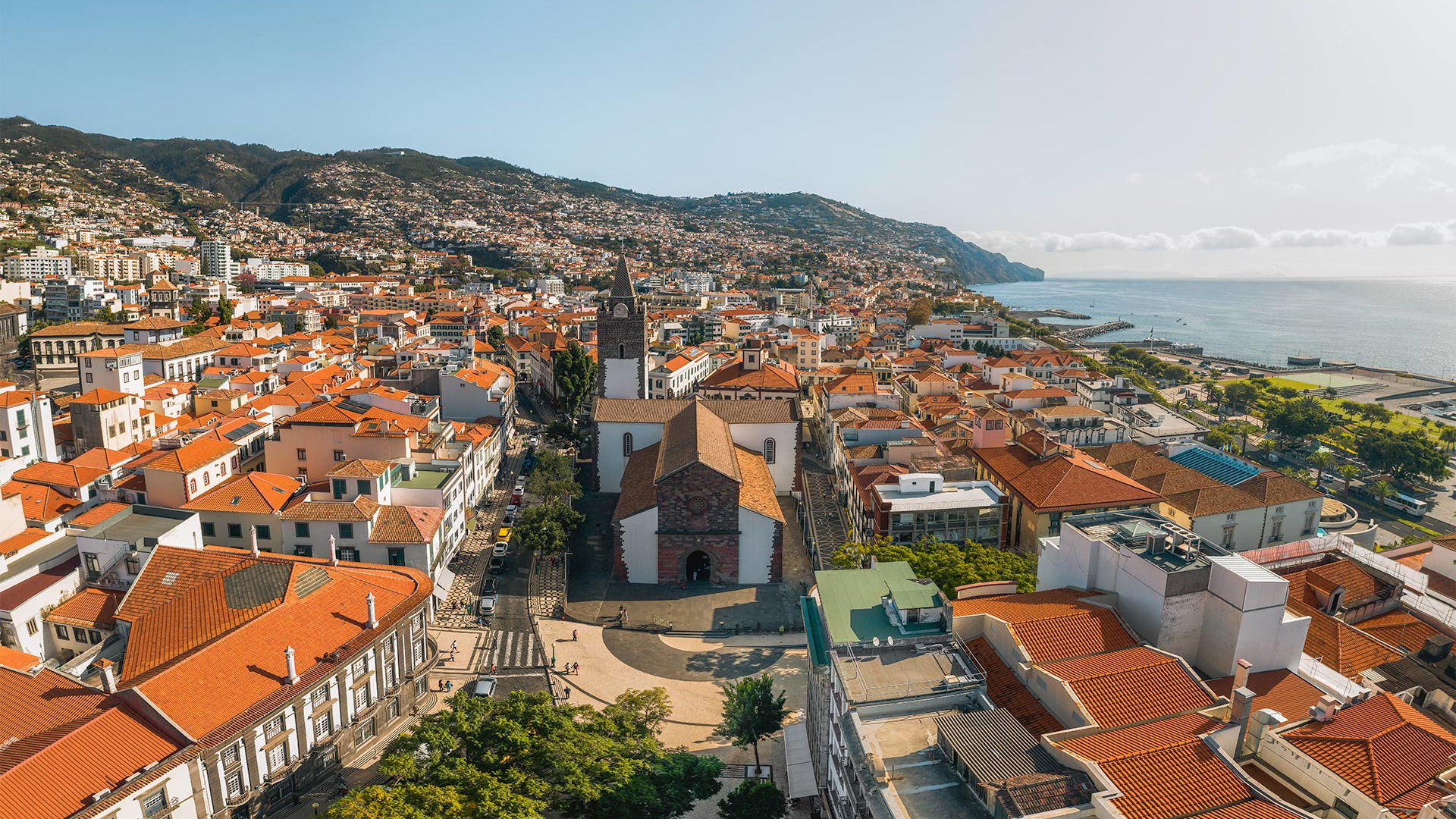 Houses and church in Madeira.