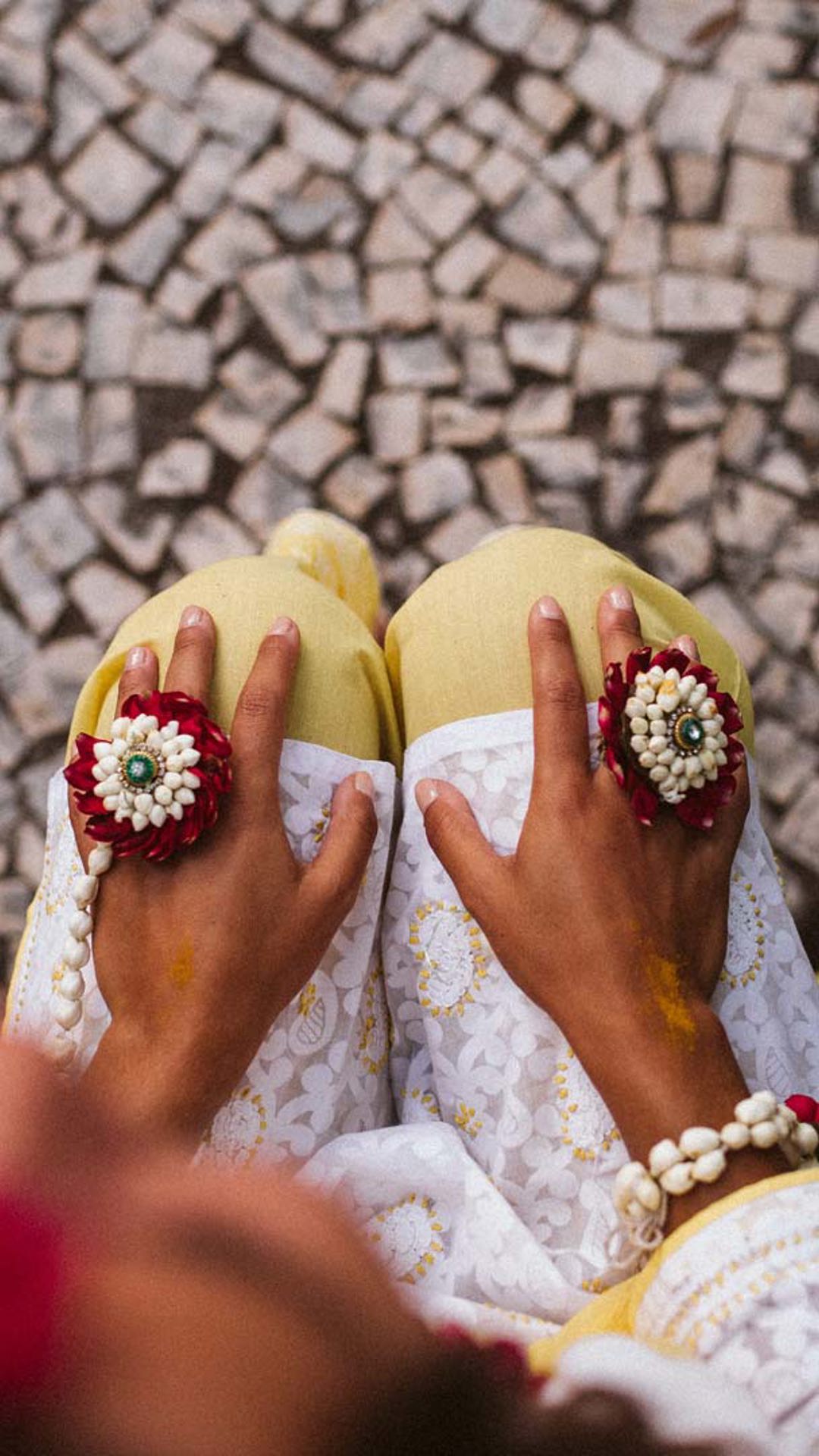 Indian bride in traditional wedding attire.