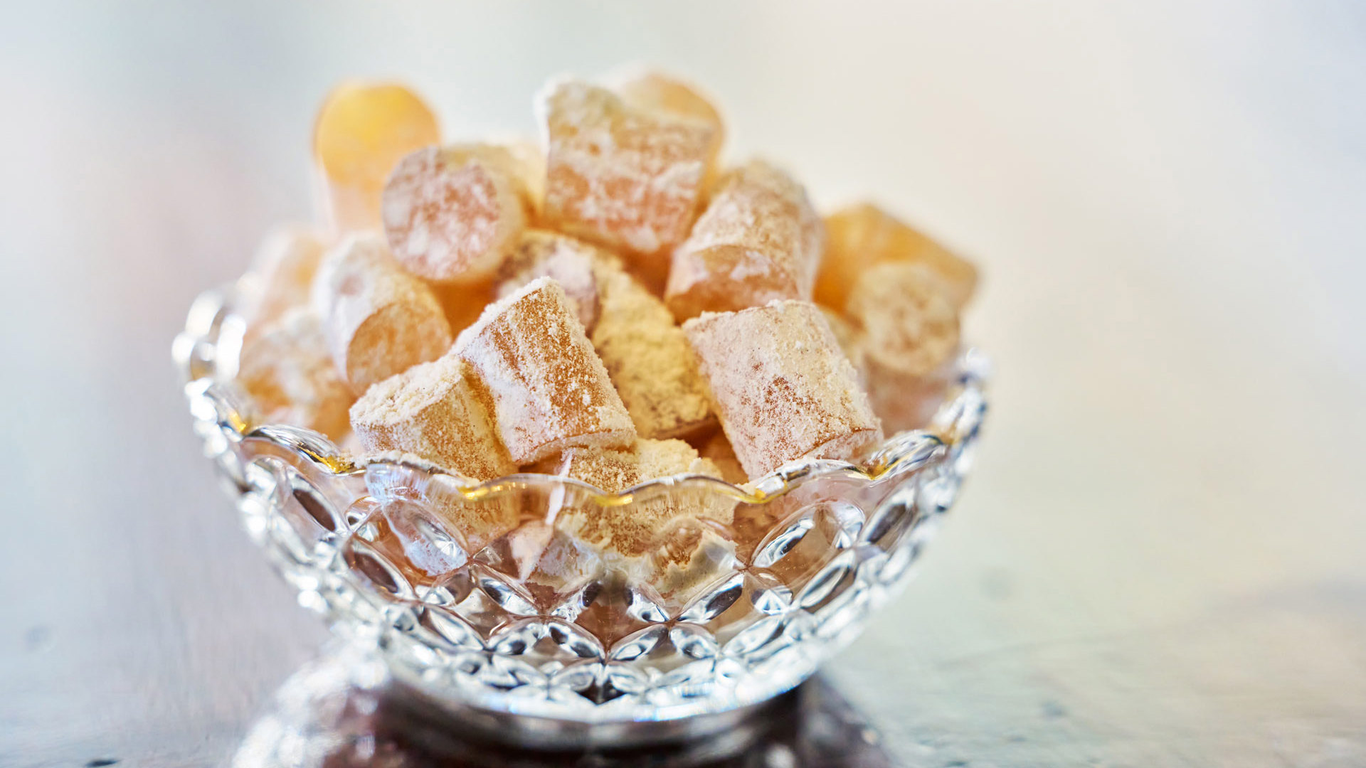 Bowl of fennel sweets, a traditional sweet from Madeira Island.