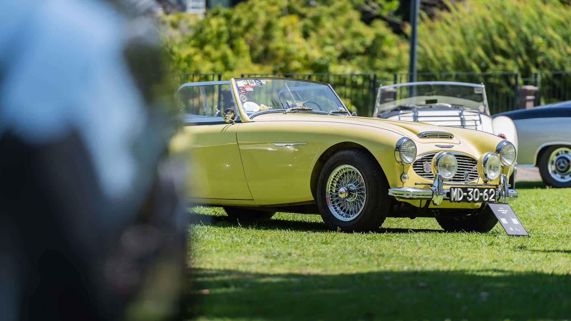 Coches clásicos expuestos en la Quinta da Magnólia.