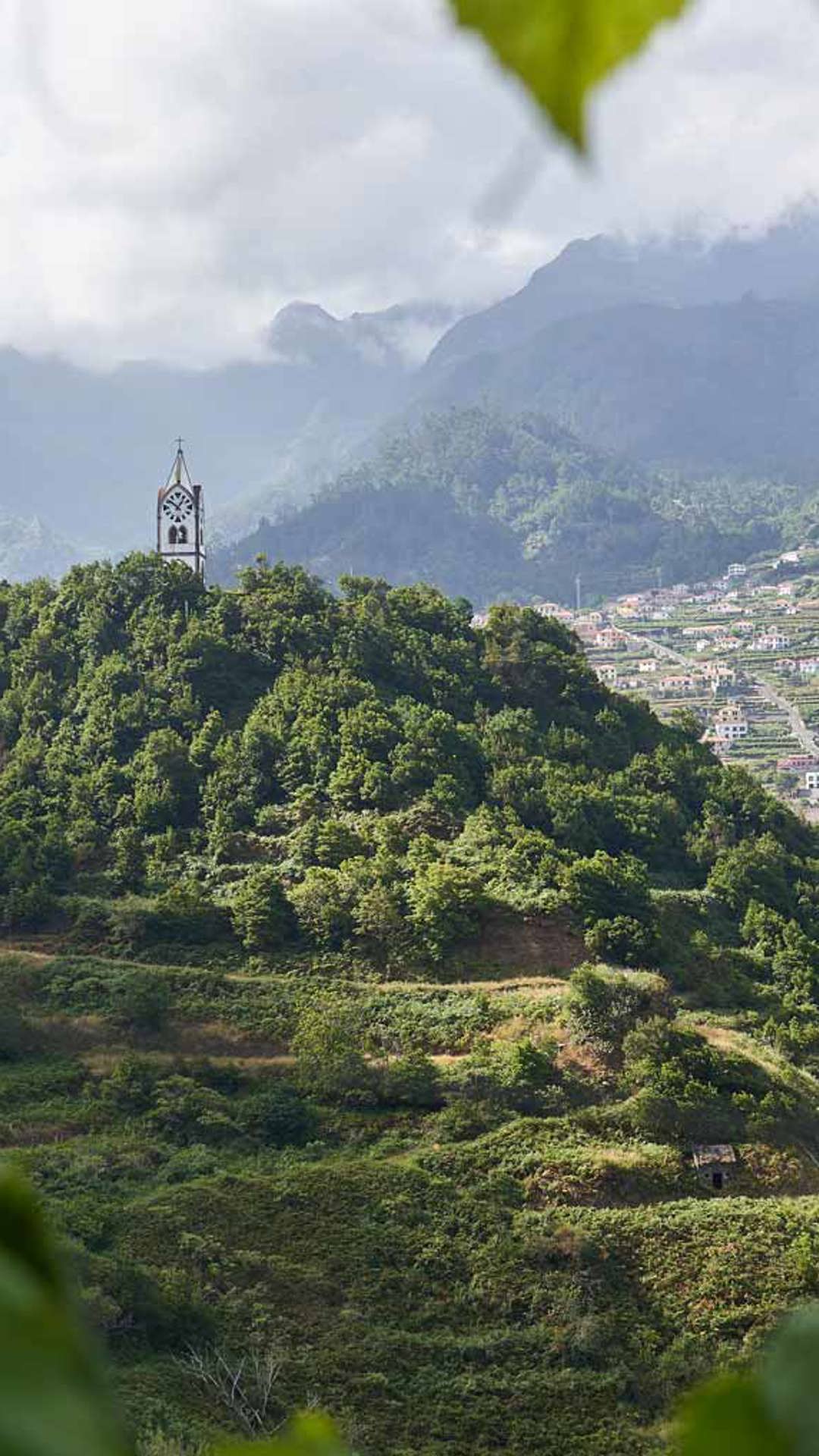 Vista a la montaña en plena naturaleza, en la isla de Madeira.
